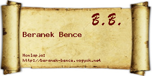 Beranek Bence névjegykártya
